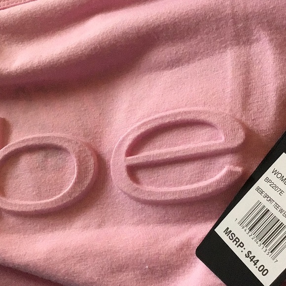 🌷NWT BEBE SPORT 2X MOISTURE WICKING PINK ACTIVE TOP - Picture 9 of 12